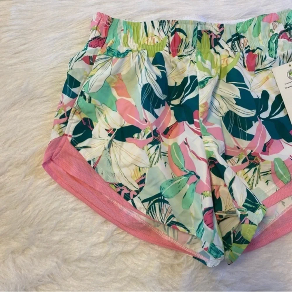 Athletic Works Running Shorts Womens Size XS Floral Print Lined Moisture‎